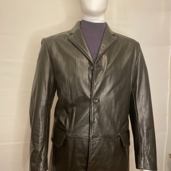 Banana Republic Black Leather Blazer - M - Picture 3 of 14